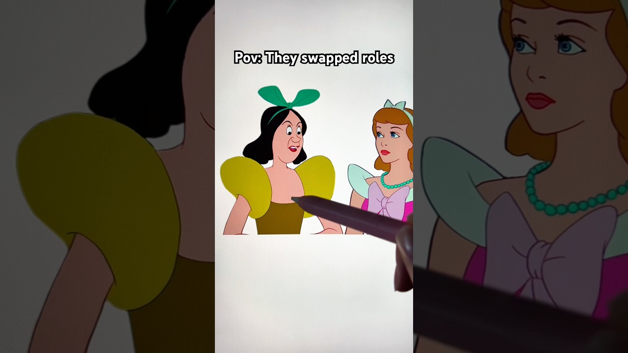 Drizella and Cinderella swapping 😱 #cinderella #drizella #transformation #disneyprincess