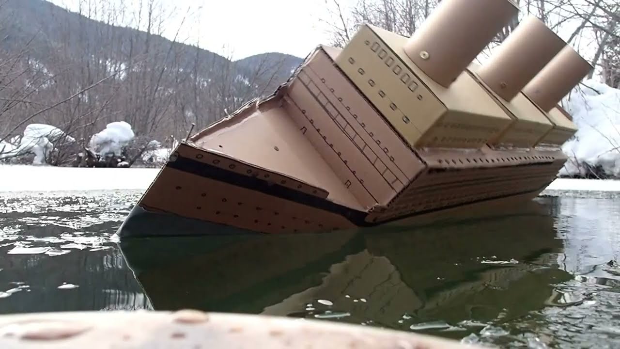 Top-heavy cardboard Cruise Ship capsizes and sinks