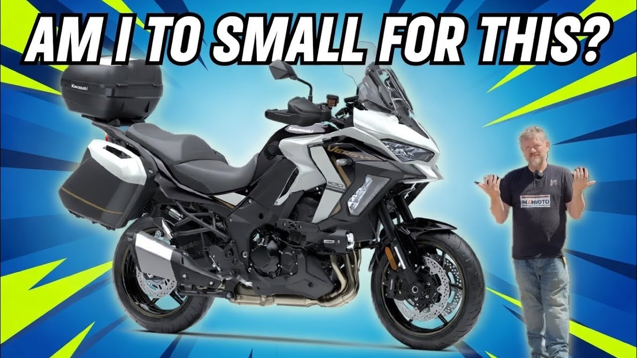 Невысокий мужчина. Большой мотоцикл! Новый Kawasaki Versys 1100 2026 года.