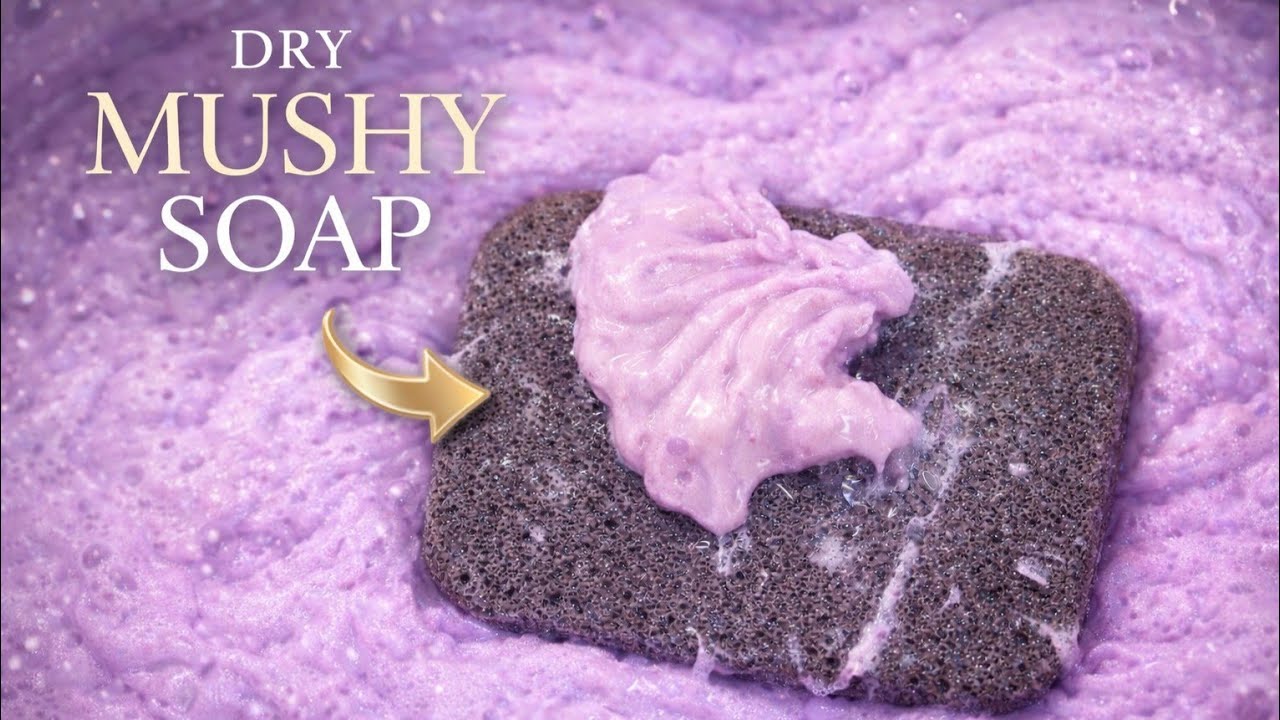 Re-Squeezing DRY Mushy Soap After Adding Water | Deeply Satisfying ASMR