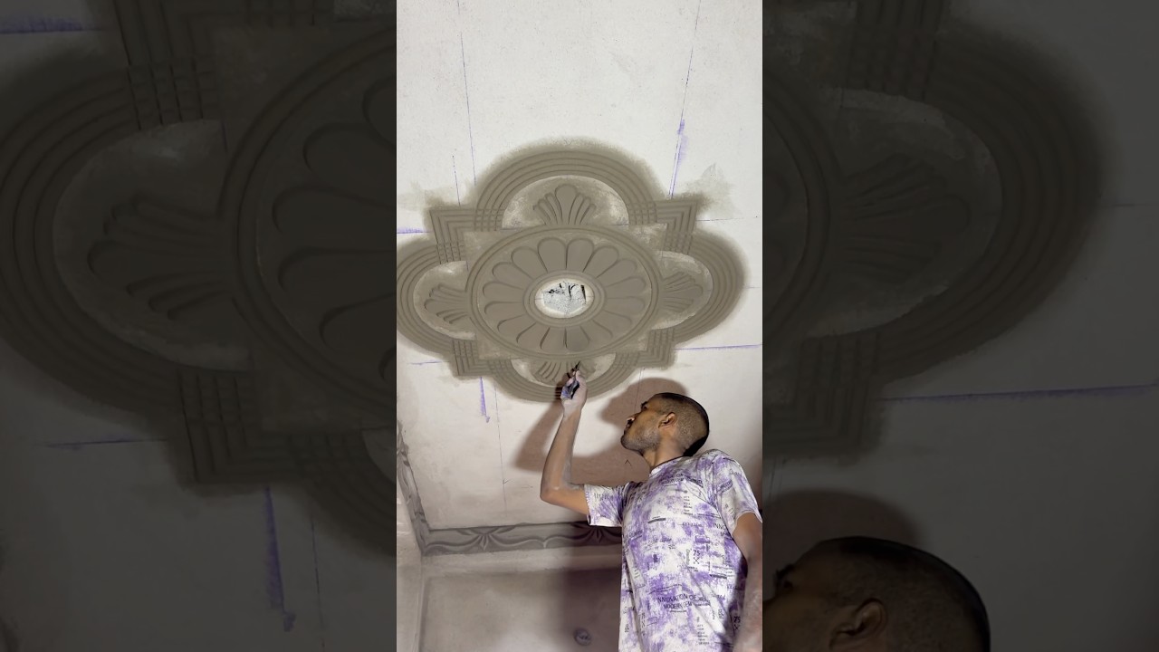 how to make flower design || फैन पॉइंट सीमेंट फ्लावर डिज़ाइन Foryou Ceiling Flower #shorts #flowers