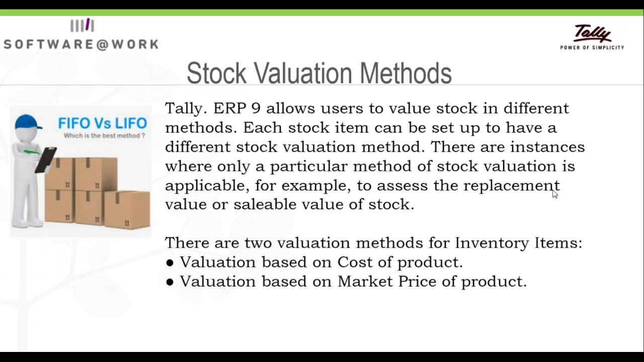 Inventory Valuation & Cost of Sales in Tally.ERP 9