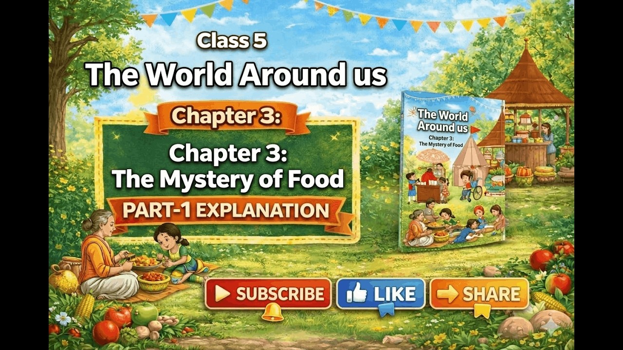 🍎🥗 Class -5 The World around us  – Chapter 3 ✨ The Mystery of Food  Part-1 📘  Explanation 🎯