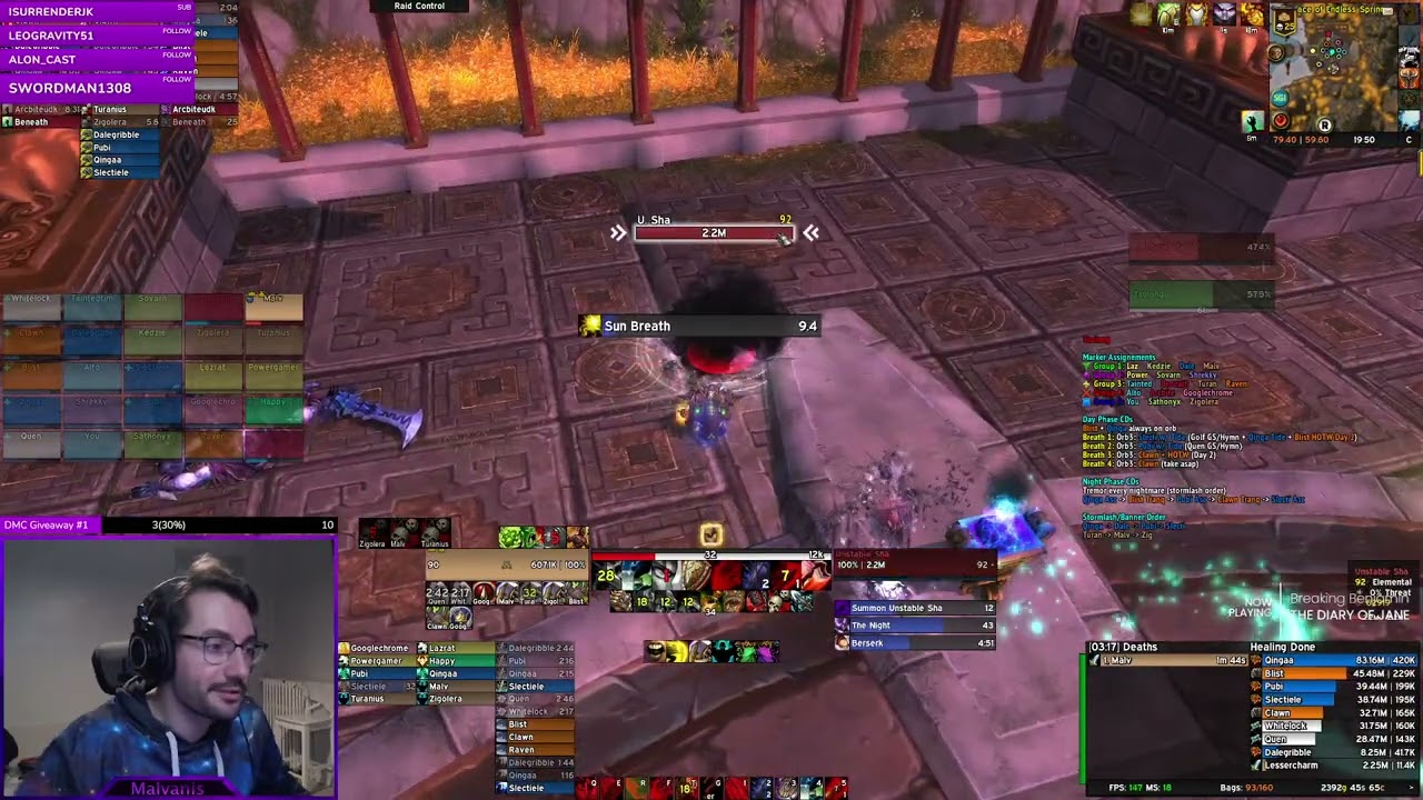 MoP Tsulong 25 Heroic Prot Warrior PoV - rats Mistblade 2 Realm First