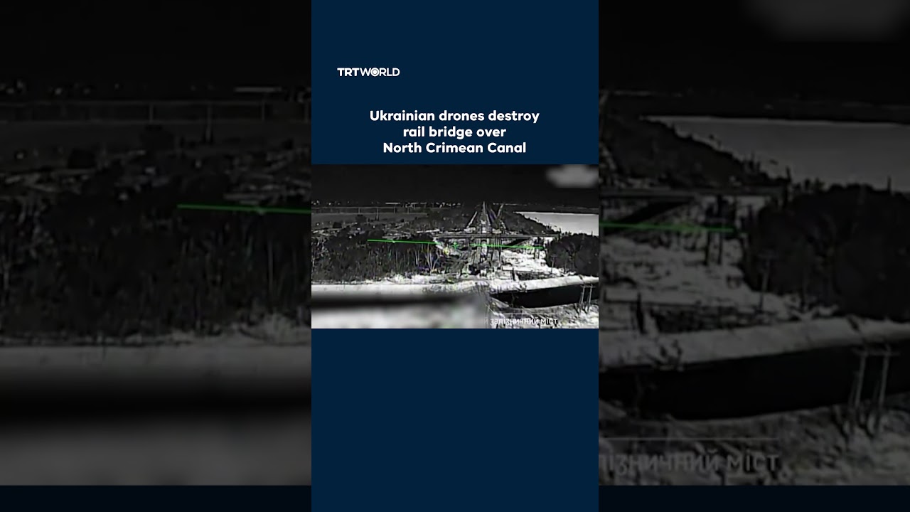Ukrainian drones destroy rail bridge over North Crimean Canal