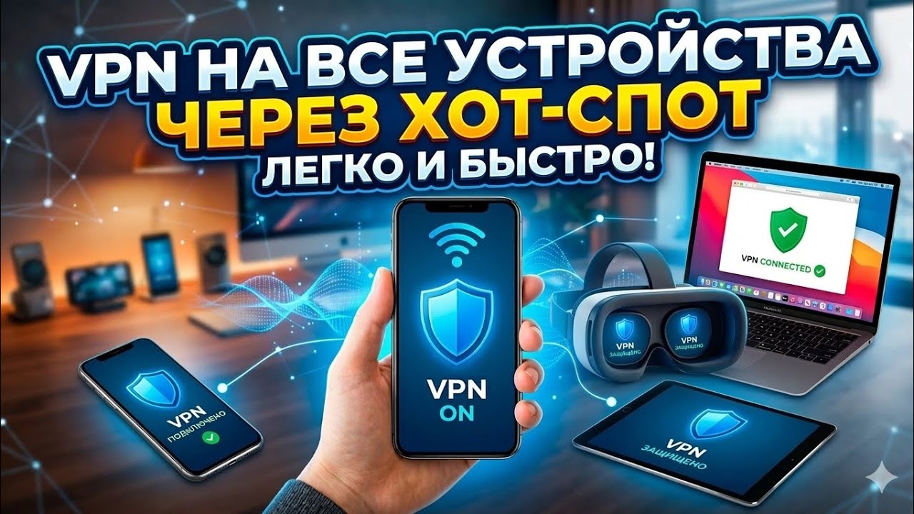 Как раздать VPN  через точку доступа на другие устройства