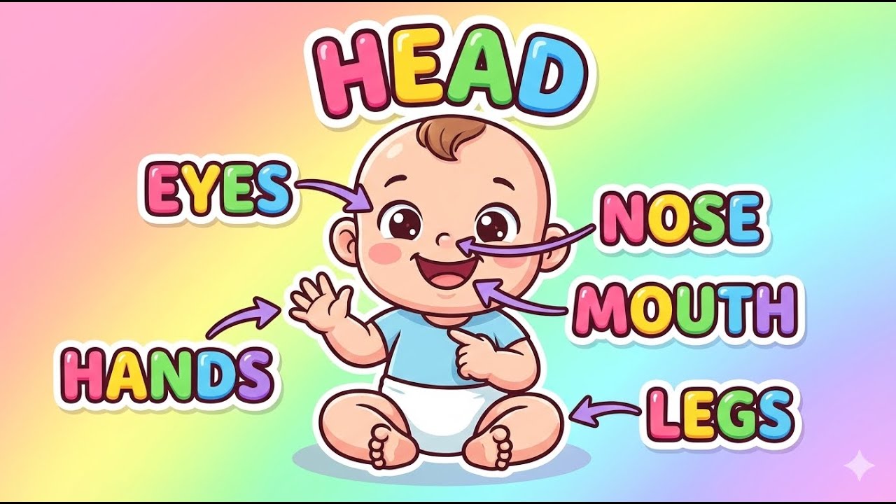 Learn Parts of Body Names | Body Parts Names for Kids | Human Body Parts | Kids English Vocabulary