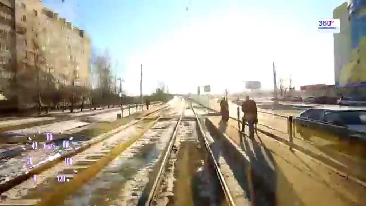 Из кабины Трамвая Коломны (HD, 50 fps, x4)