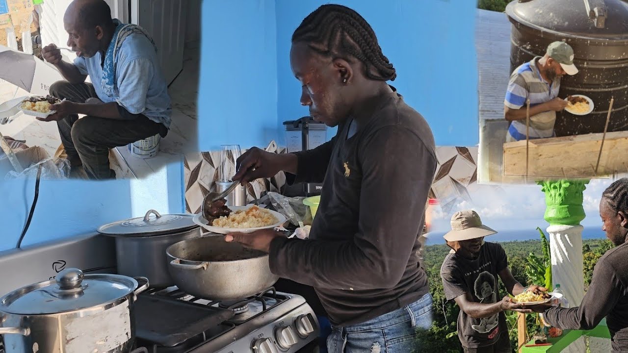am so excited to cook in my new kitchen for the workmen|Stew chicken (w) pumpkin rice|indoor cooking