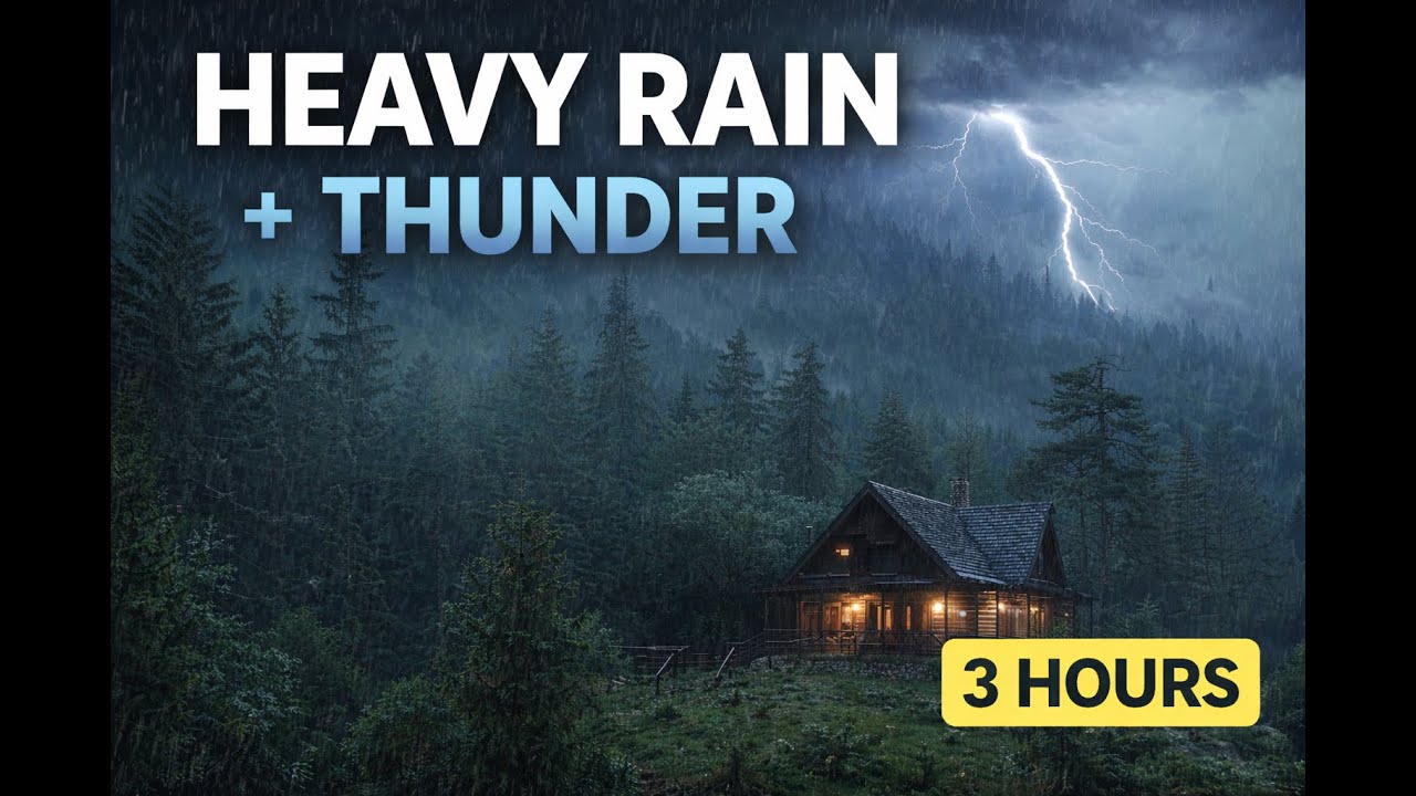 CloudyMist – Heavy Rain & Thunderstorm for Deep Sleep 3 Hours