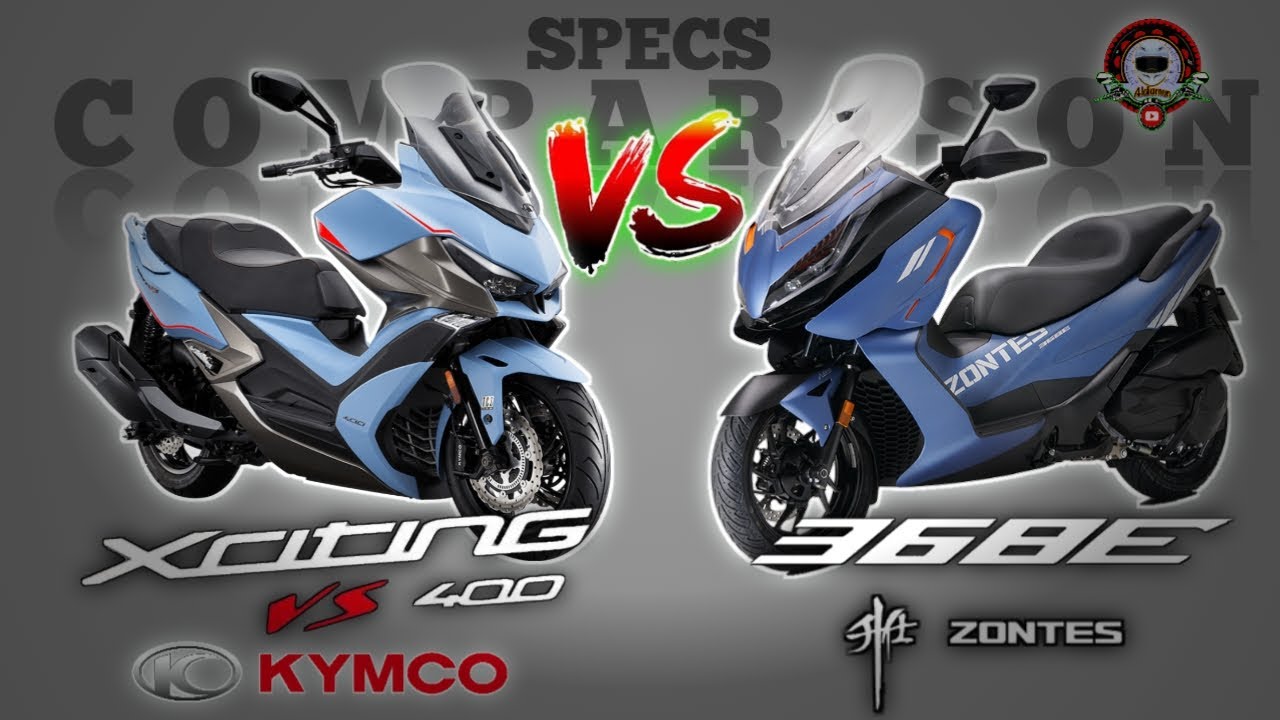 KYMCO XCITING VS 400 vs ZONTES 368E SPECS COMPARISON