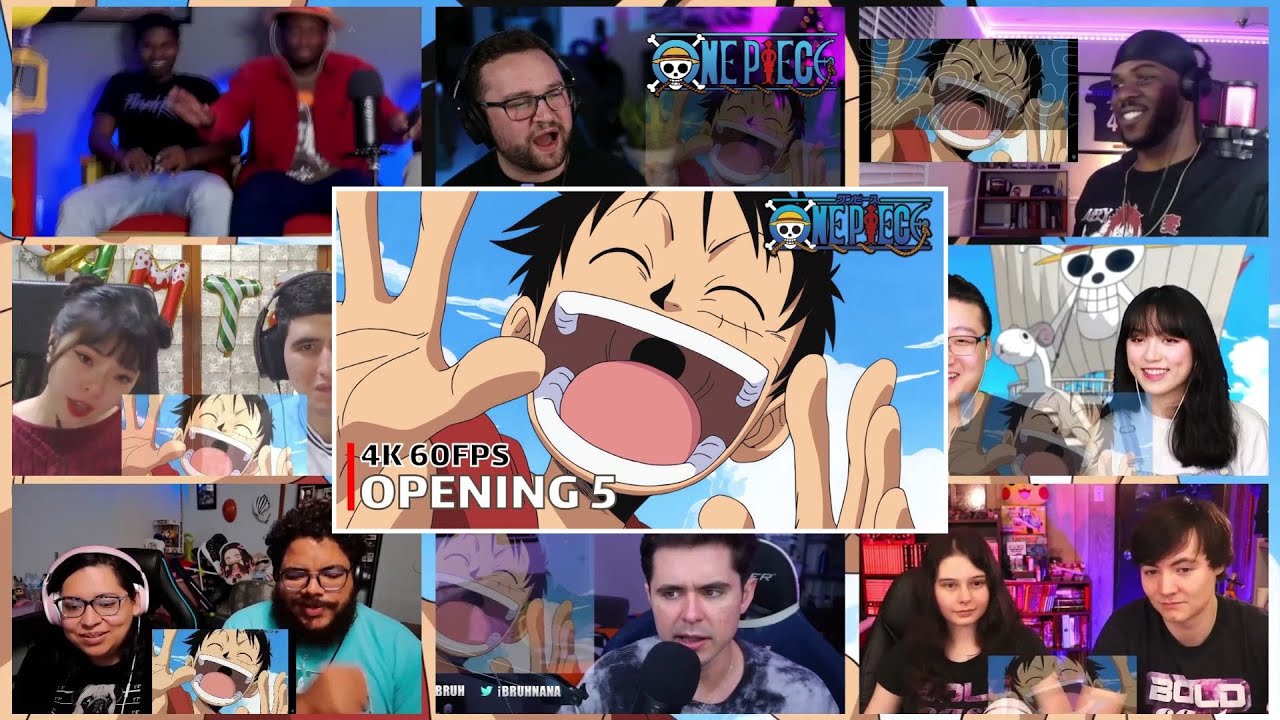 One Piece Opening 5 | Reaction Mashup [Kokoro no Chizu] (Op 5 ワンピース)