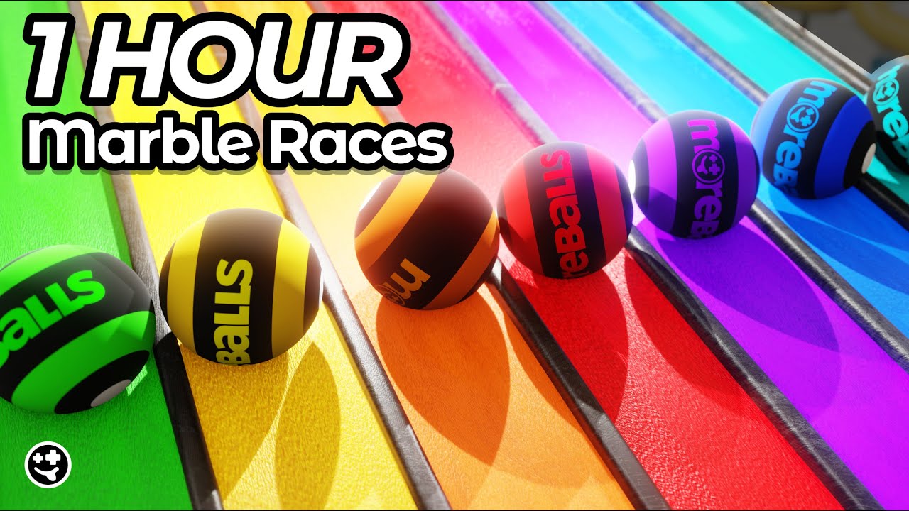 1 HOUR Marble Races Compilation  | #marblerace #marblerun #blender #marbles #animation