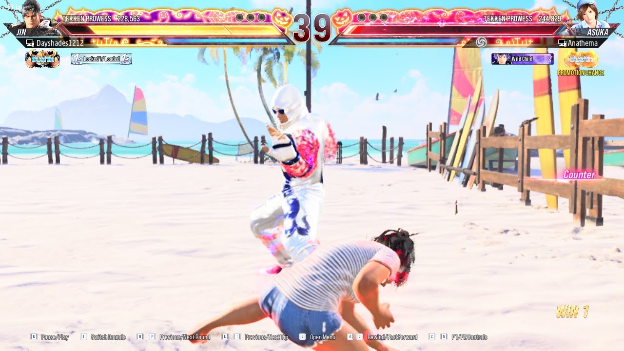 My wavu wavu Jin denies promotion twice against this strong Asuka player | Kazama Match