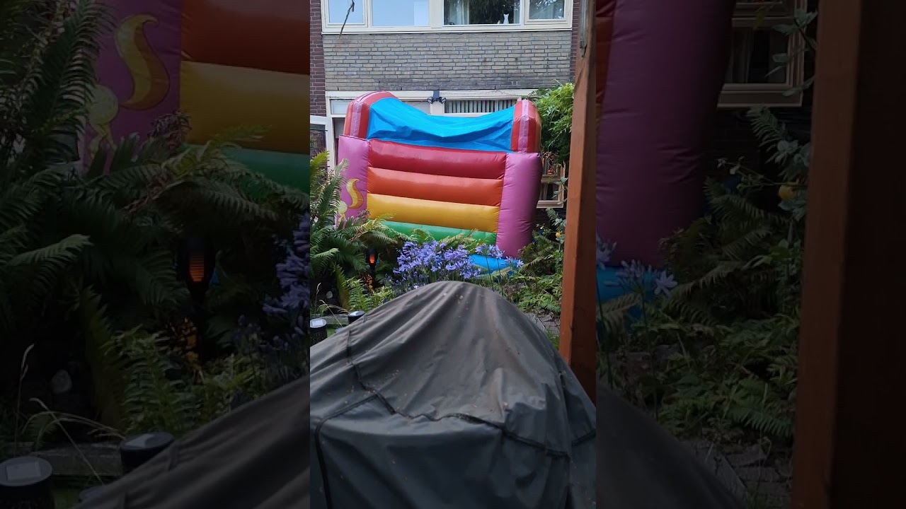 Getting wild on  the unicorn bounce castle 