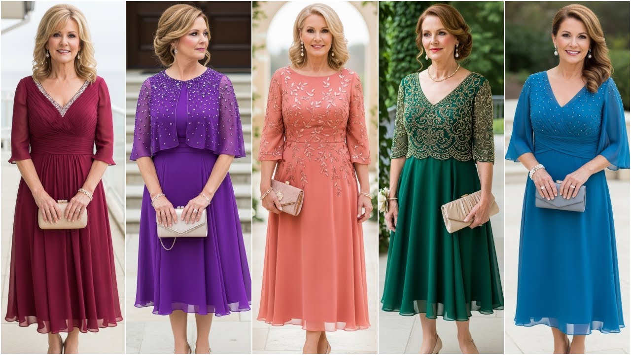 Elegant Tea-Length Chiffon Dresses for Mothers of the Bride | Stylish & Comfortable Choices for Moms