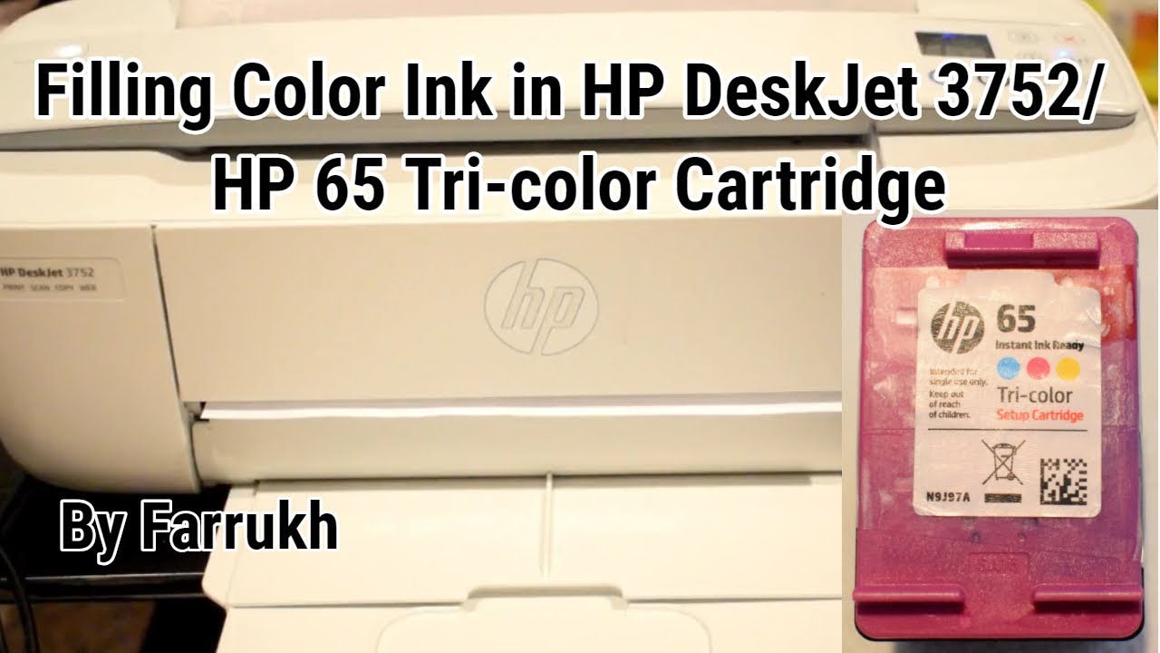 Filling Color Ink for HP DeskJet 3752/ HP 65 Tri-Color Cartridge