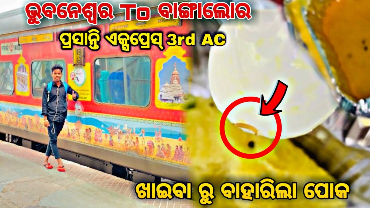 Bhubaneswar To Bangalore Full Train Journey Prashanti Express ଖାଇବା ରୁ ବାହାରିଲା ପୋକ
