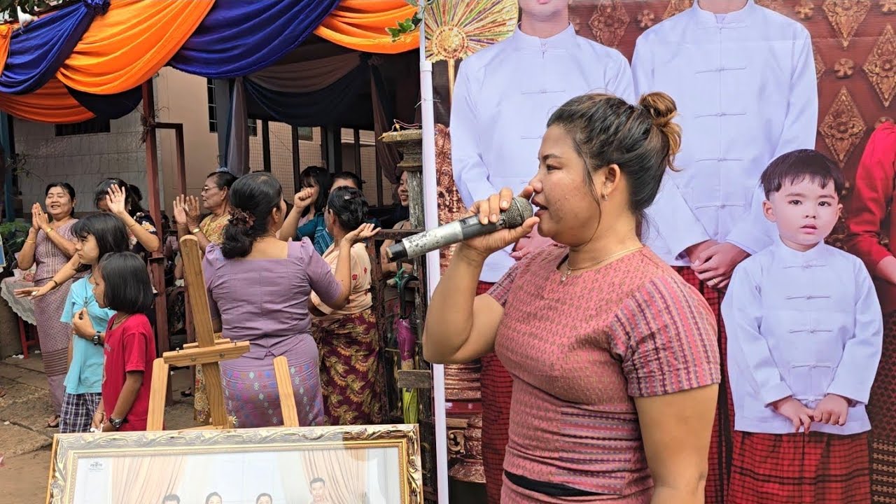 မွန်တို့ရဲ့ရှင်ပြုအလှူပွဲနှင့် ကရင်သီချင်း 😍မမိုးဖြူ🎤🎼#youtube #automobile