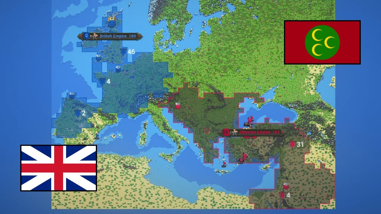 BRITISH EMPIRE vs OTTOMAN EMPIRE - WorldBox Timelapse