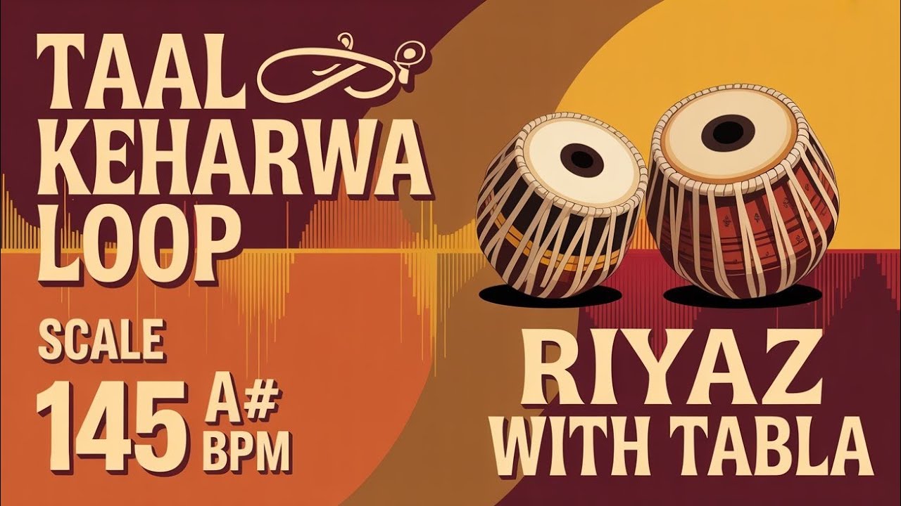 Taal Keherwa Loop for all Songs | A# Kali 5 | 145 BPM | Bhajans, Songs #rhythm #riyazwithtabla