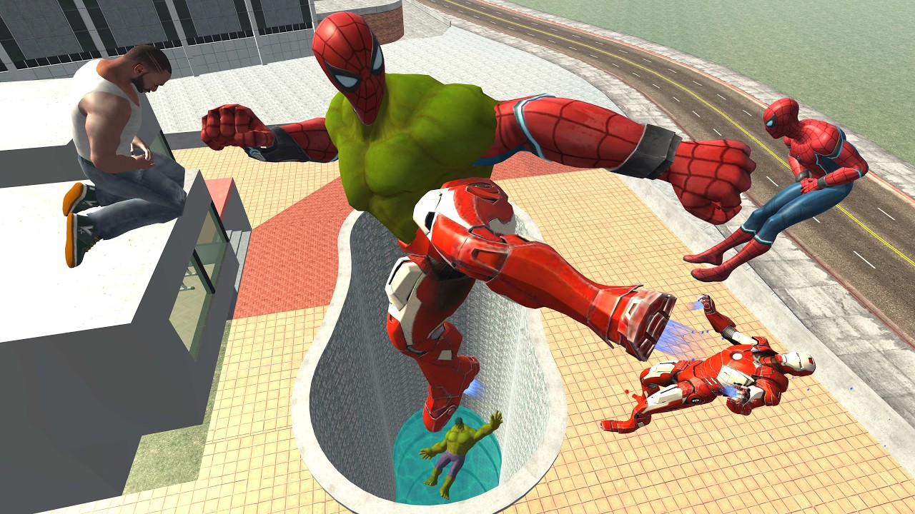 Franklin Vs HULK-SPIDER-IRONMAN😱 in Indian Bike Driving3D