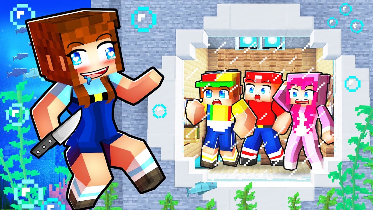 I Built a Secret Underwater Base to Hide from GOOBY'S SISTER in Minecraft!
