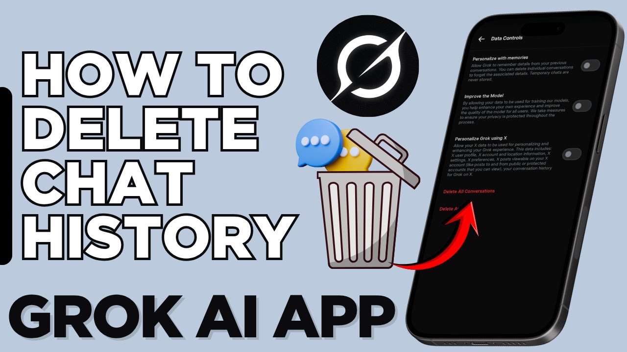 Как удалить историю чата в приложении Grok AI!