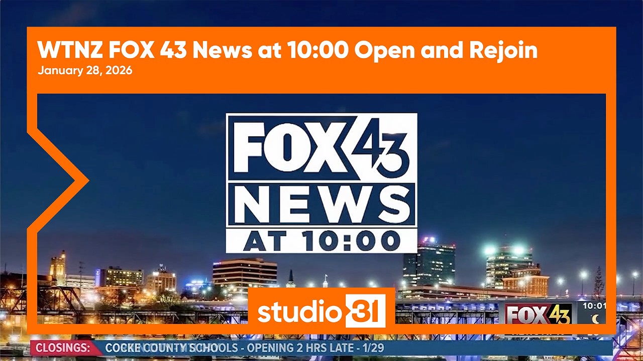 WTNZ FOX 43 News at 10:00 Open and Rejoin, 1/28/2026