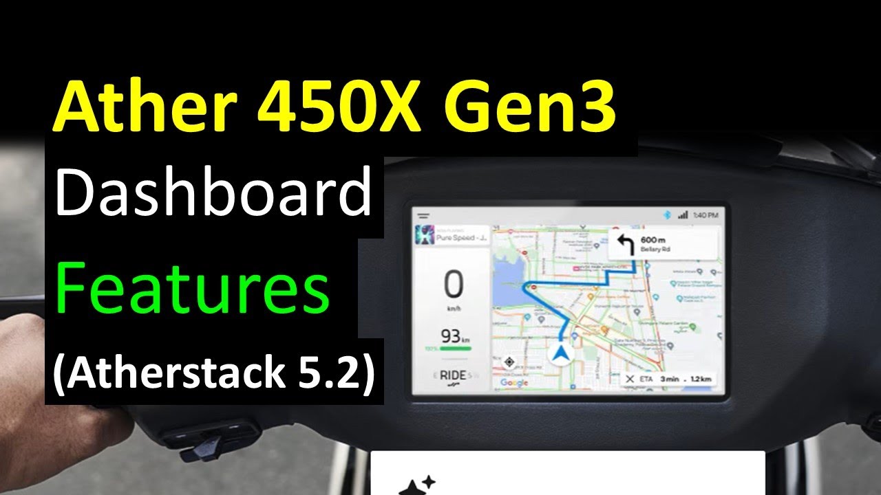 Ather 450X Gen 3 Atherstack 5.2 New Dashboard Features Walkthrough | Autohold | Maps| New Design