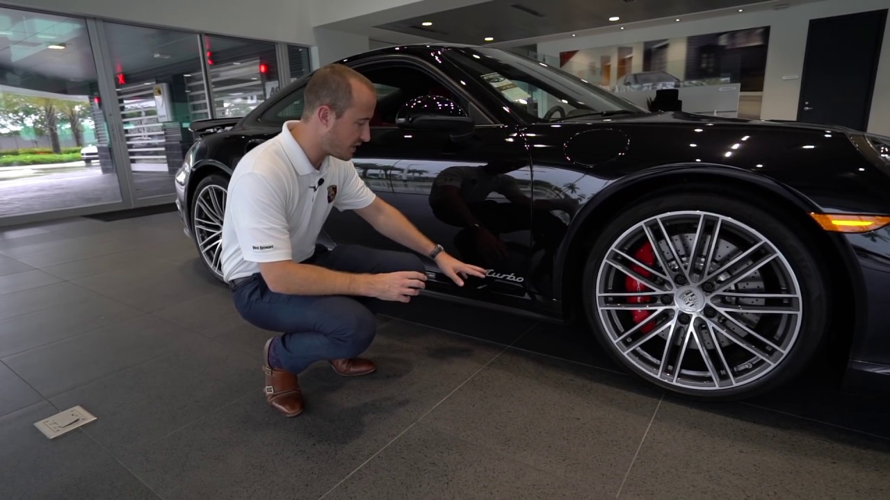 Demonstrating this 2017 Jet Black Porsche 911 Turbo 540 hp @ Porsche West Broward