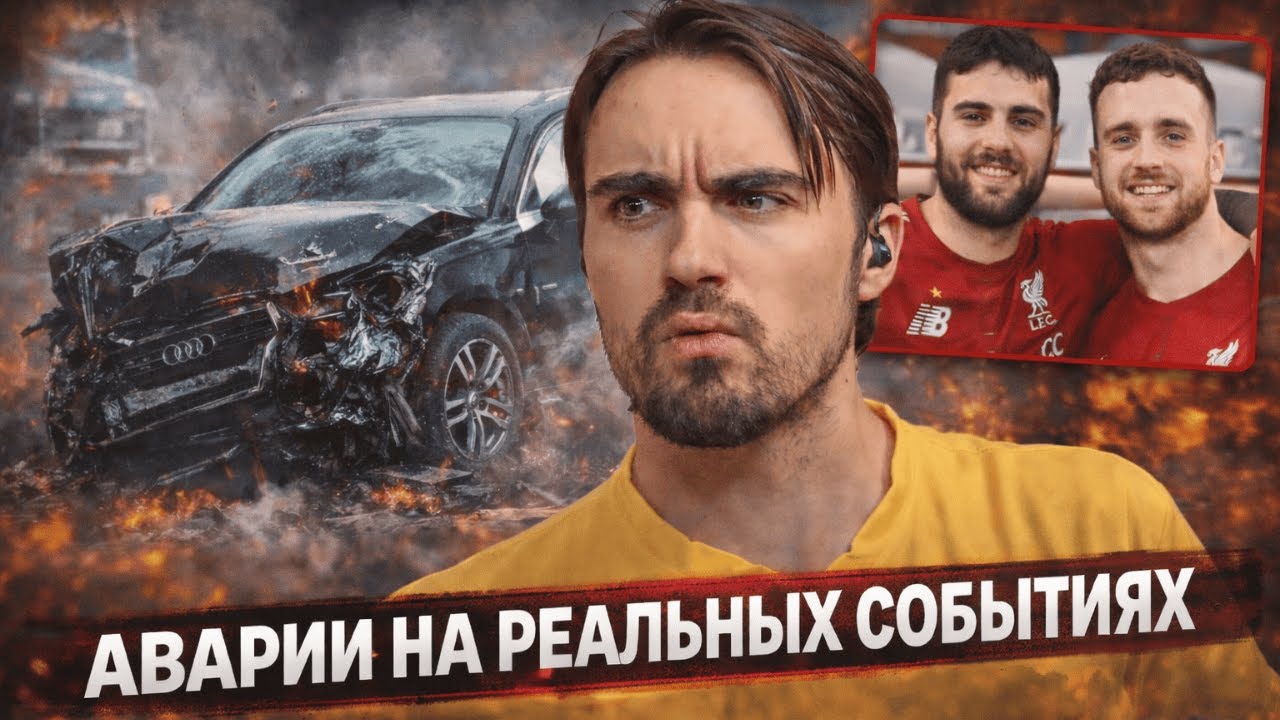 Аварии на реальных событиях в BeamNG.Drive #64 | Диогу Жота ДТП с братом | РЕАКЦИЯ EROKEZ