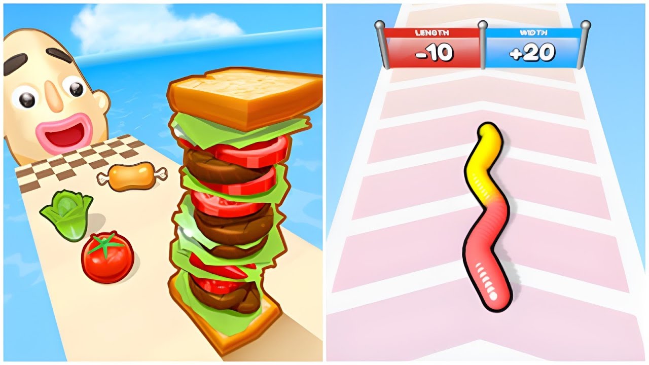 Sandwich Runner vs Gummy Worms.io - (ASMR Game, New Update), Max Level
