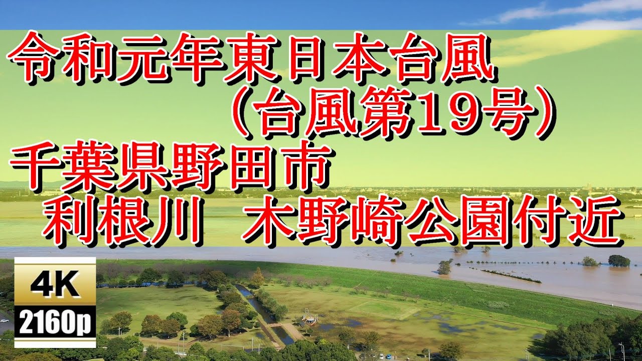 令和元年台風１９号 千葉県 野田市 利根川 木野崎公園付近