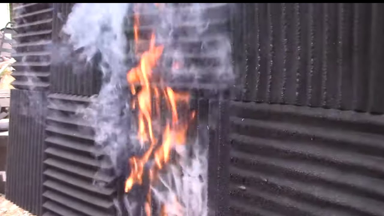 Studio Soundproofing Foam - Fire Test