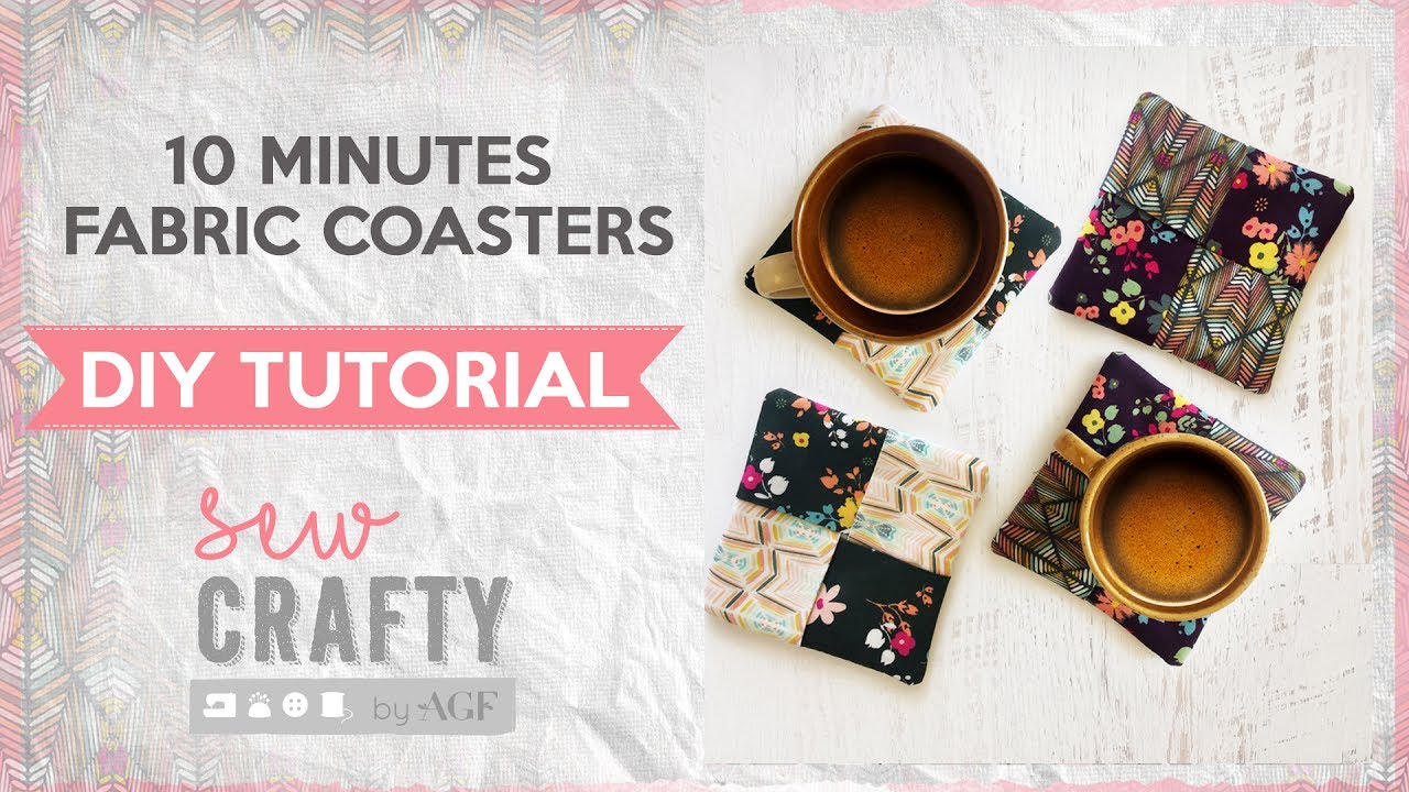 How to make fabric coasters in 10 minutes? - easy and fun sewing tutorial - Sew Crafty by AGF