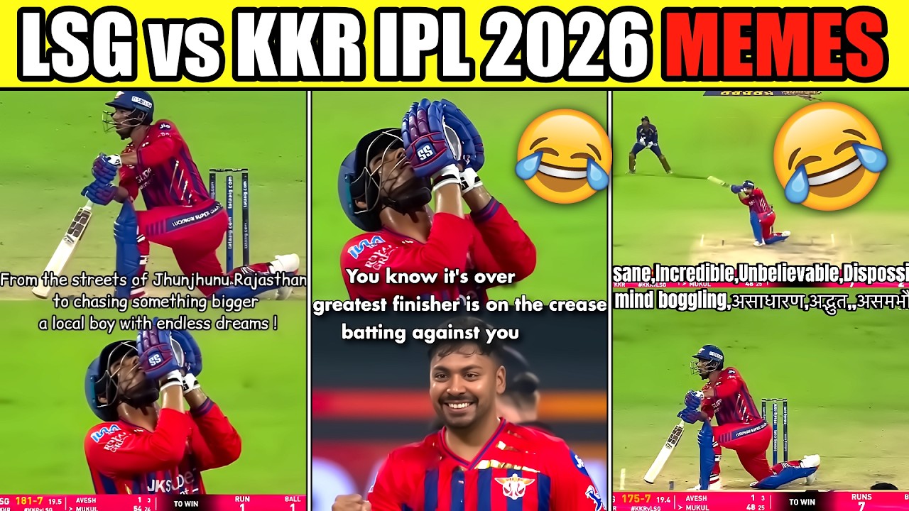 MUKUL 7 SIXES😱 LSG vs KKR IPL 2026 MEMES😂