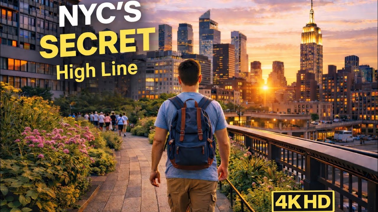 High Line Manhattan Walk 4K HDR | Best NYC Urban Park Experience