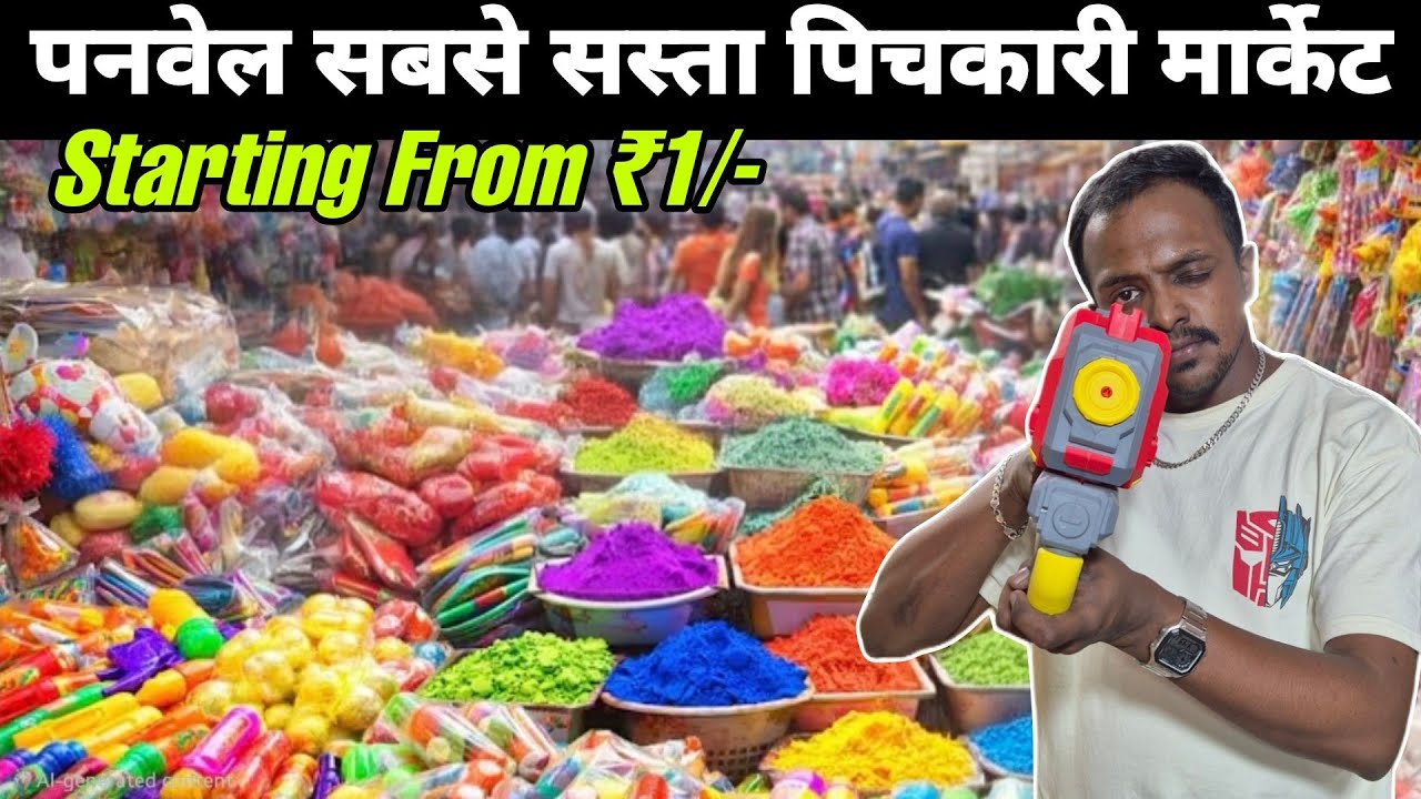 #Holi Colour and Pichkari Wholesale Market in Mumbai! #Holi #Colours #Pichkari #Market #panvel 