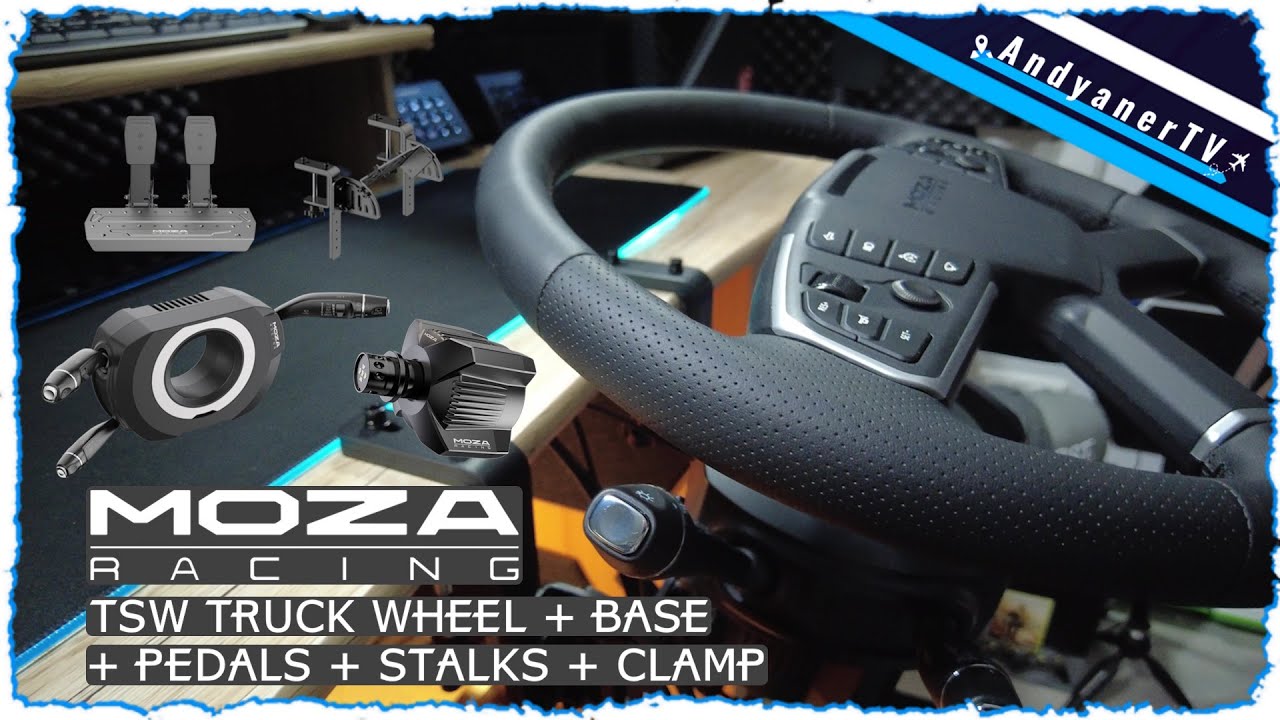 MOZA TSW Truck Wheel + Multi Function Stalk + Base + Pedals + Clamp ▪ PC ▪ deutsch