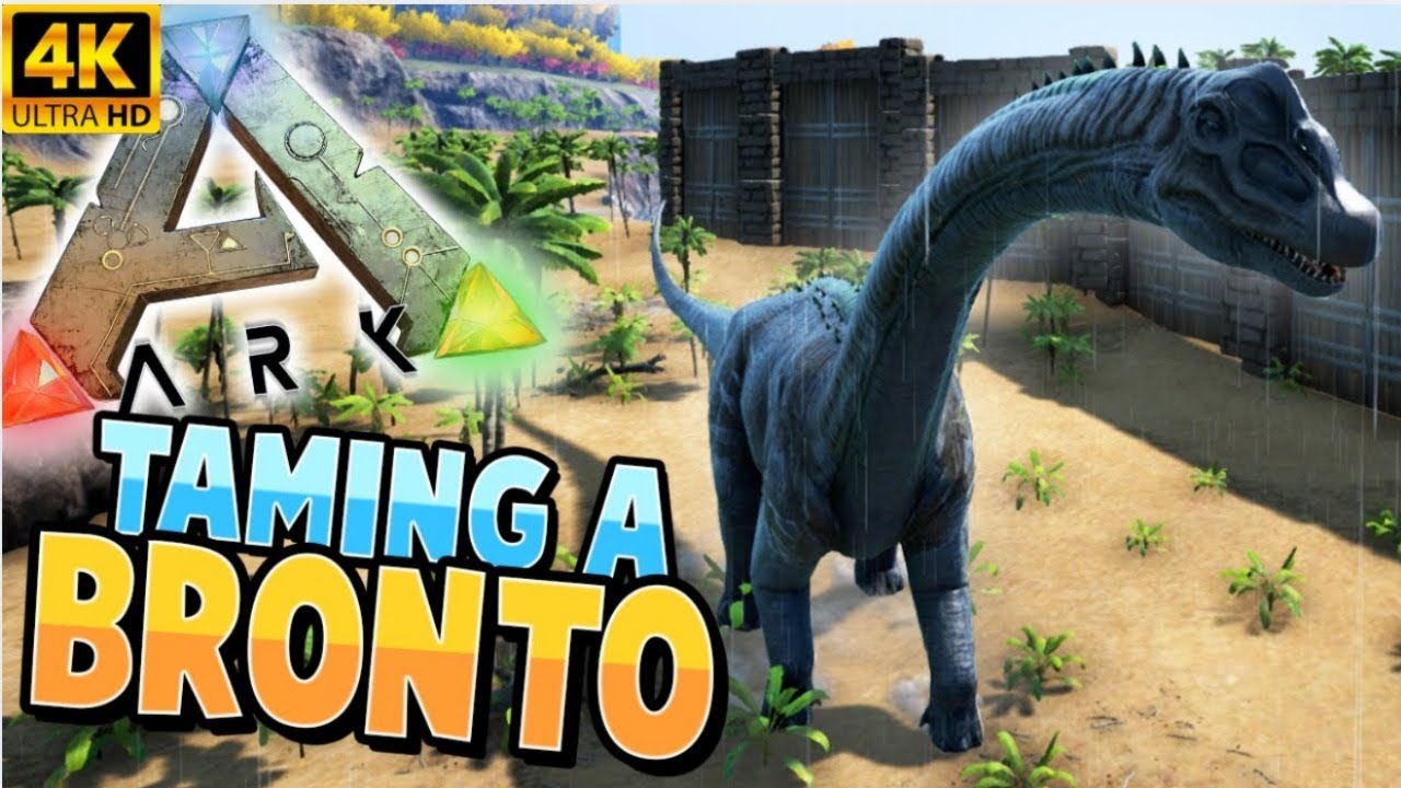 EASY WAY TO TAME A  BRONTO IN ARK [ RAGNAROK] ARK SURVIVAL EVOLVED 
