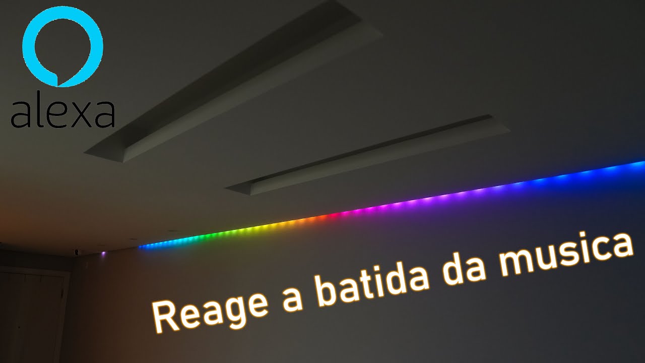 Fita Led com sensor rítimico led endereçavel e barata! RGBIC compatível Alexa Google Tuya