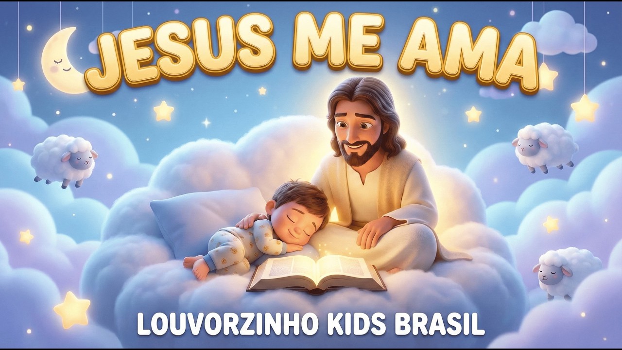 Jesus Me Ama | Canção Cristã Para Ninar Crianças 🌙💤 | Louvorzinho Kids Brasil