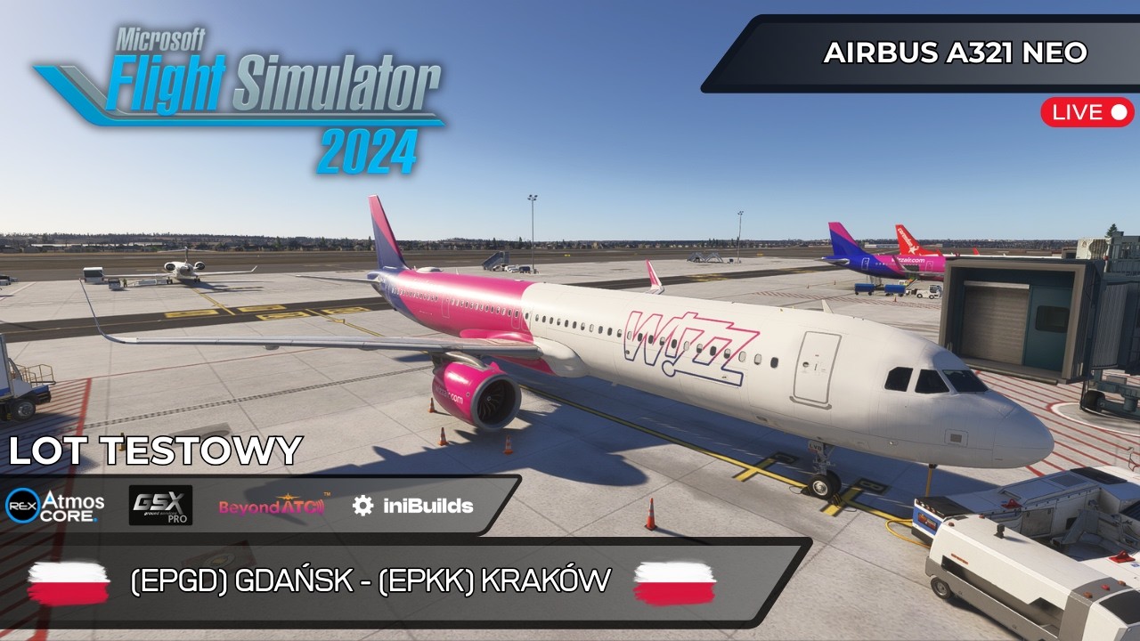 🔴LIVE - ✈️Microsoft Flight Simulator 2024✈️ - Lot testowy z Gdańska do Krakowa - Airbus A321 NEO