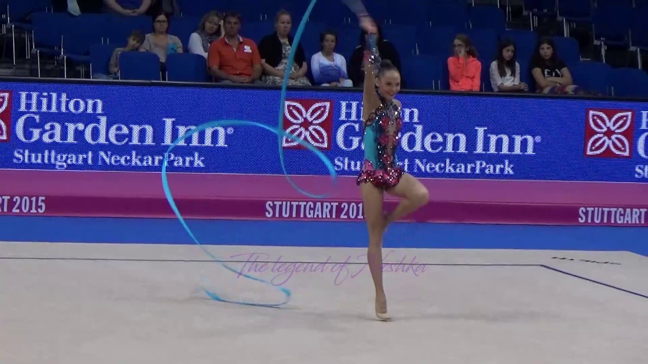 Anastasiya SERDYUKOVA (UZB) ribbon - 2015 Stuttgart worlds Qualifs