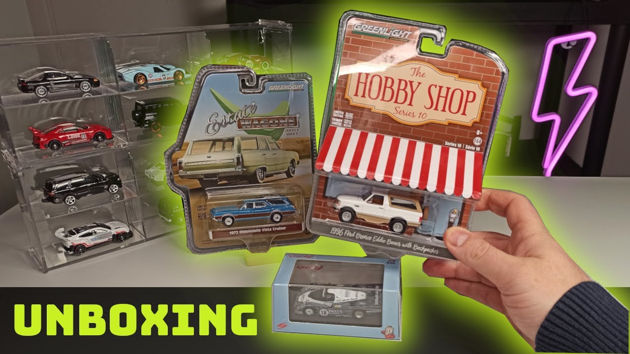 Unboxing 1996 Bronco and 1972 Oldsmobile Vista Cruiser (Greenlight) plus Porsche 956 Boss (Sparky)