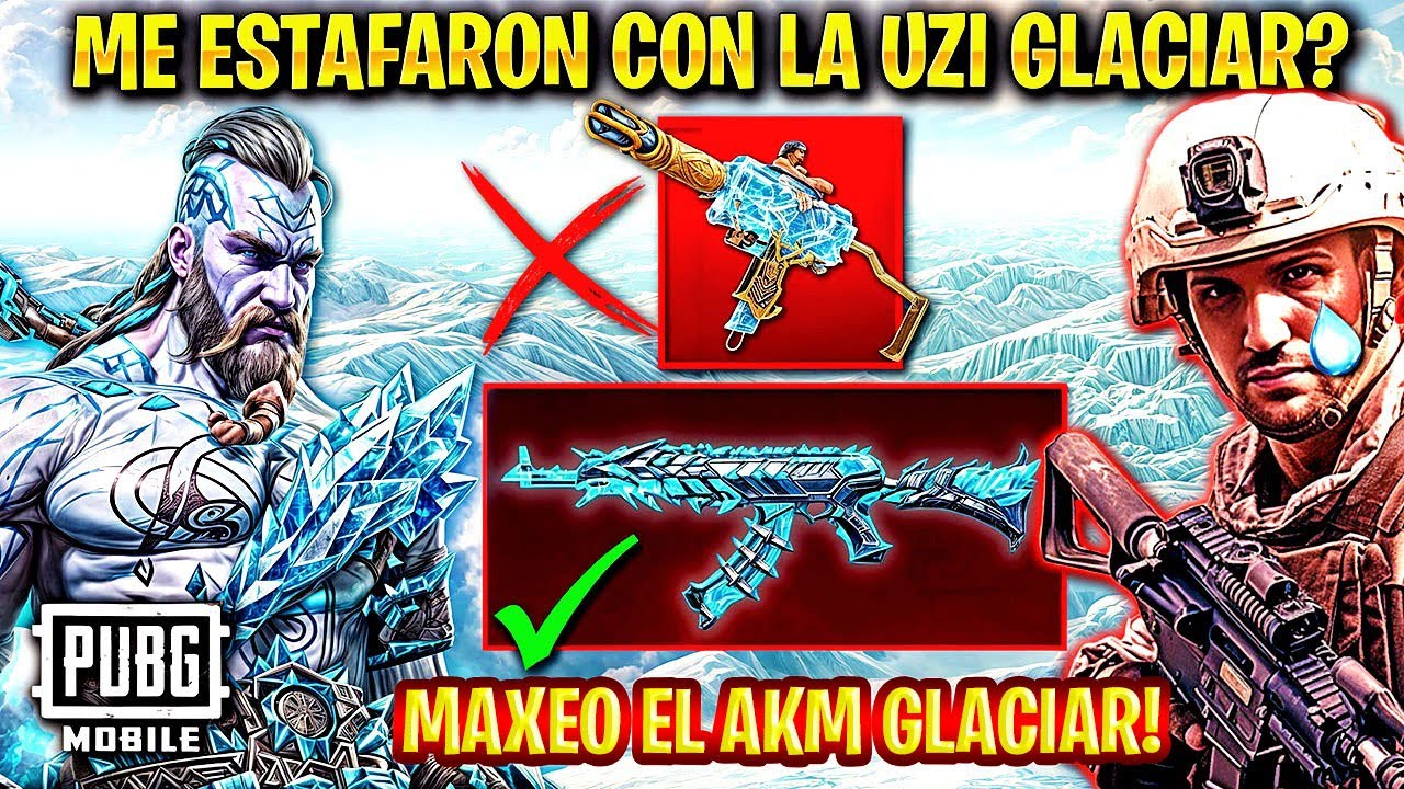 ME ESTAFARON con la UZI GLACIAR en PUBG MOBILE? 😥 SACO LA SKIN MITICO y MAXEO AKM GLACIAR!