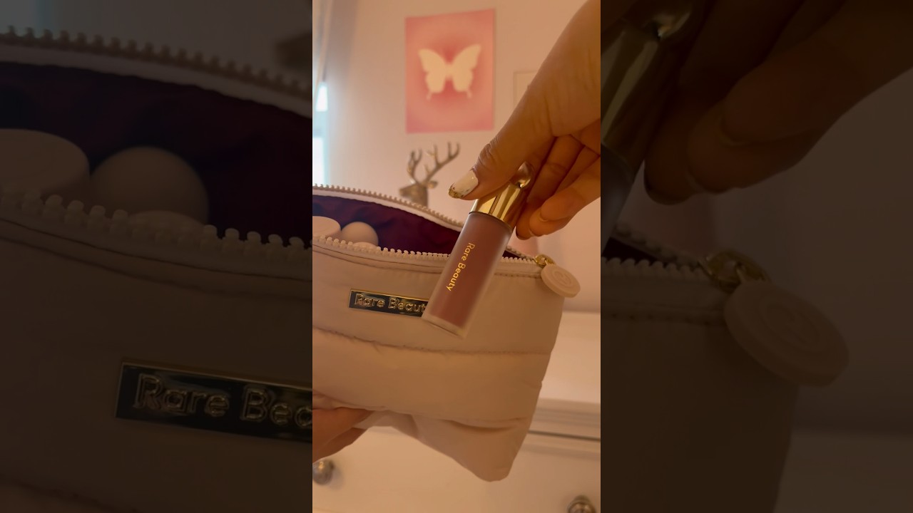 *Asmr* new rare beauty makeup bag 💗🎀 ​⁠(inspired by thatsheart’s) #rarebeauty #makeup #aesthetic