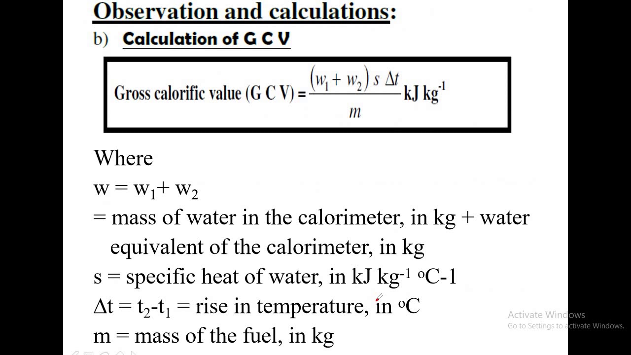 Determination of calorific value of solid/liquid fuel using  Bomb Calorimeter-JP