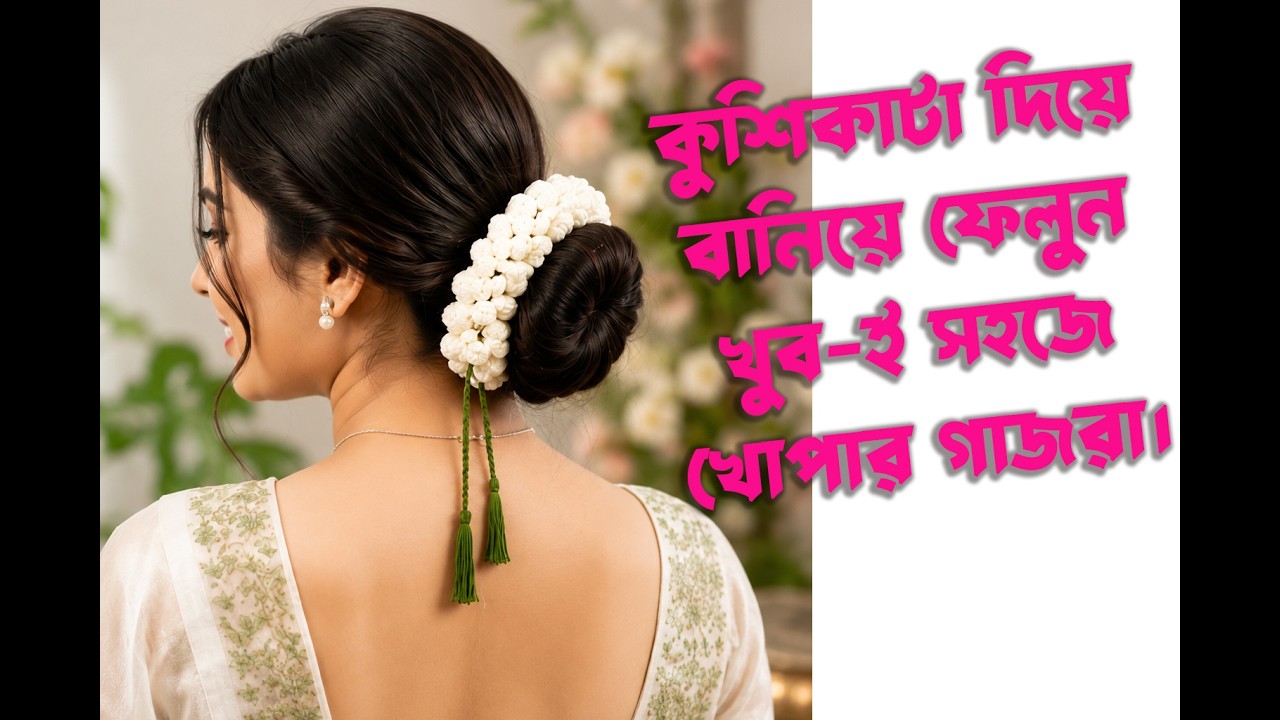 খোপার গাজরা বানানোর সহজ উপায়।“Simple Crochet Gajra for Hair Bun ✨ Step by Step  Easy & Elegant